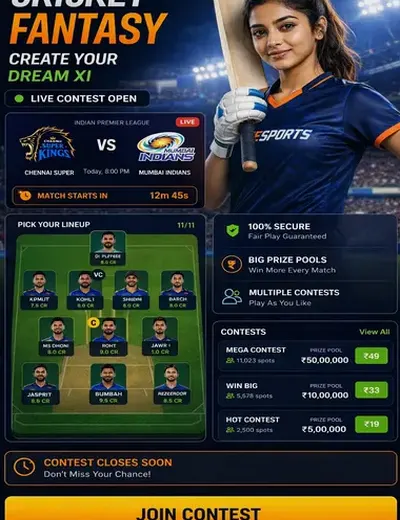 SlotsADM (instant withdrawal slot games) fantasy cricket & matchday visual 3